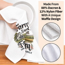 Load image into Gallery viewer, Personalized Kitchen Towel Farm Sweet Farm Family Decor Gift
