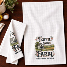 Load image into Gallery viewer, Personalized Kitchen Towel Farm Sweet Farm Family Decor Gift
