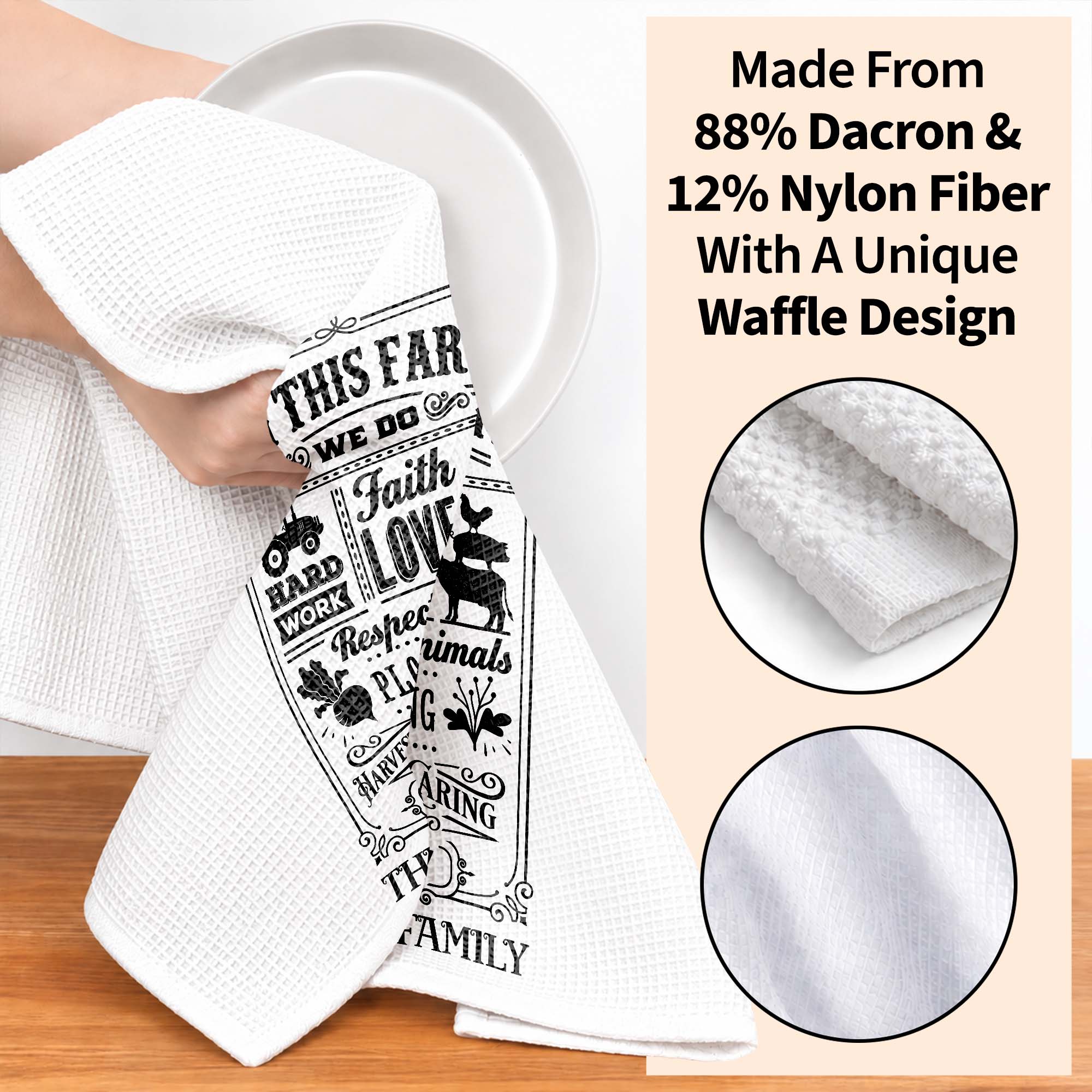 Personalized Farmhouse Kitchen Towel Custom Family Name Gift