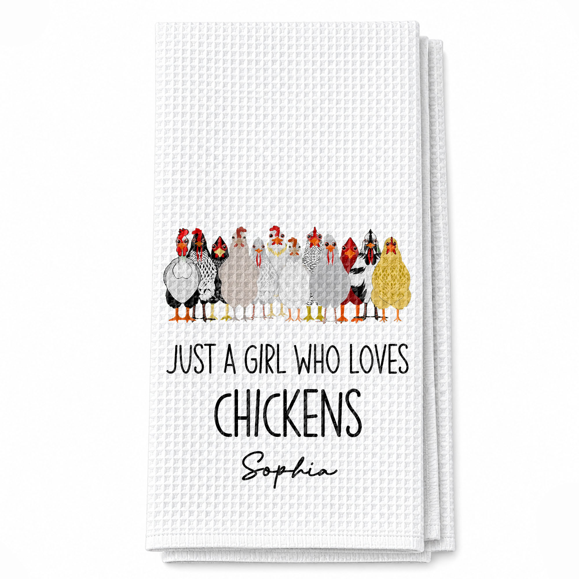 Personalized Kitchen Towel Custom Chickens Gift for Farm Lovers