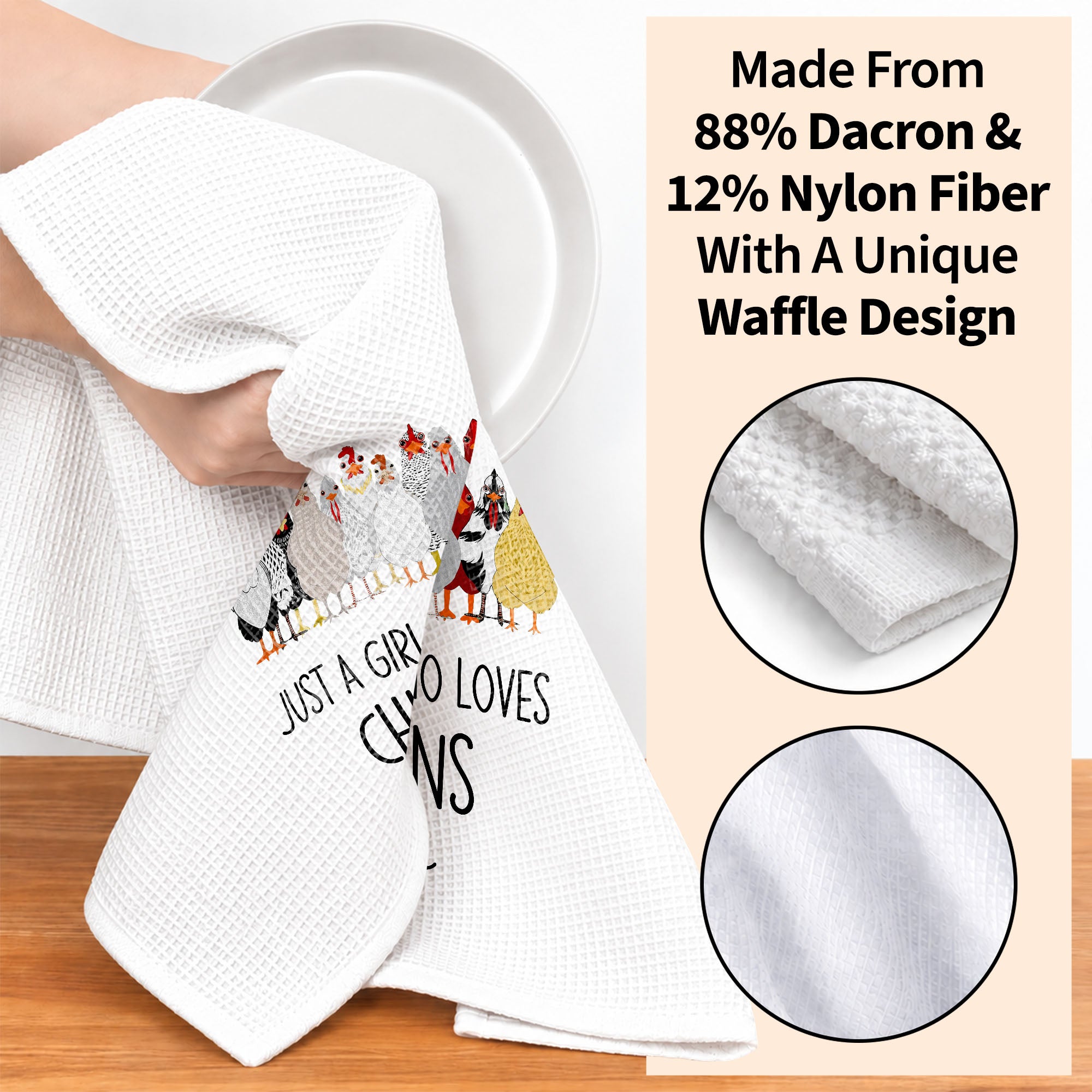 Personalized Kitchen Towel Custom Chickens Gift for Farm Lovers