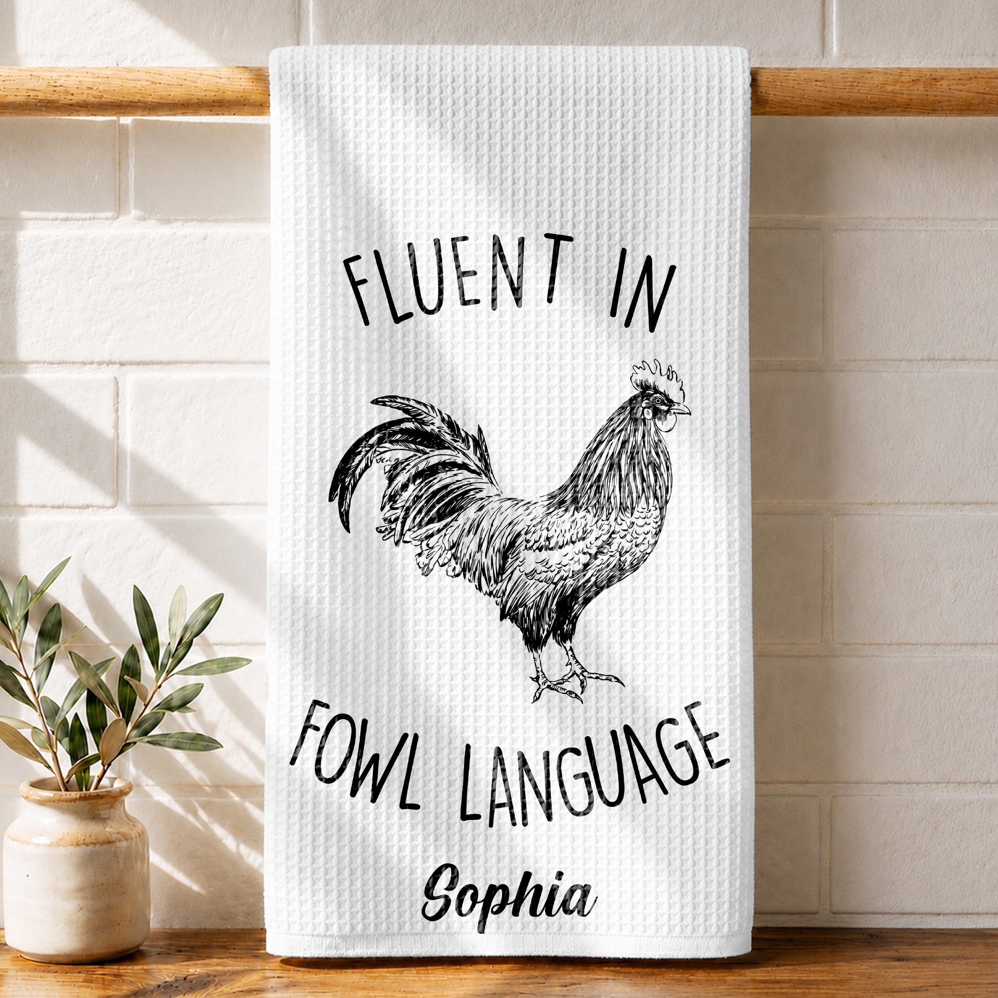 Personalized Chicken Towel Custom Name Gift for Farm Lovers
