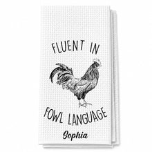 Load image into Gallery viewer, Personalized Chicken Towel Custom Name Gift for Farm Lovers
