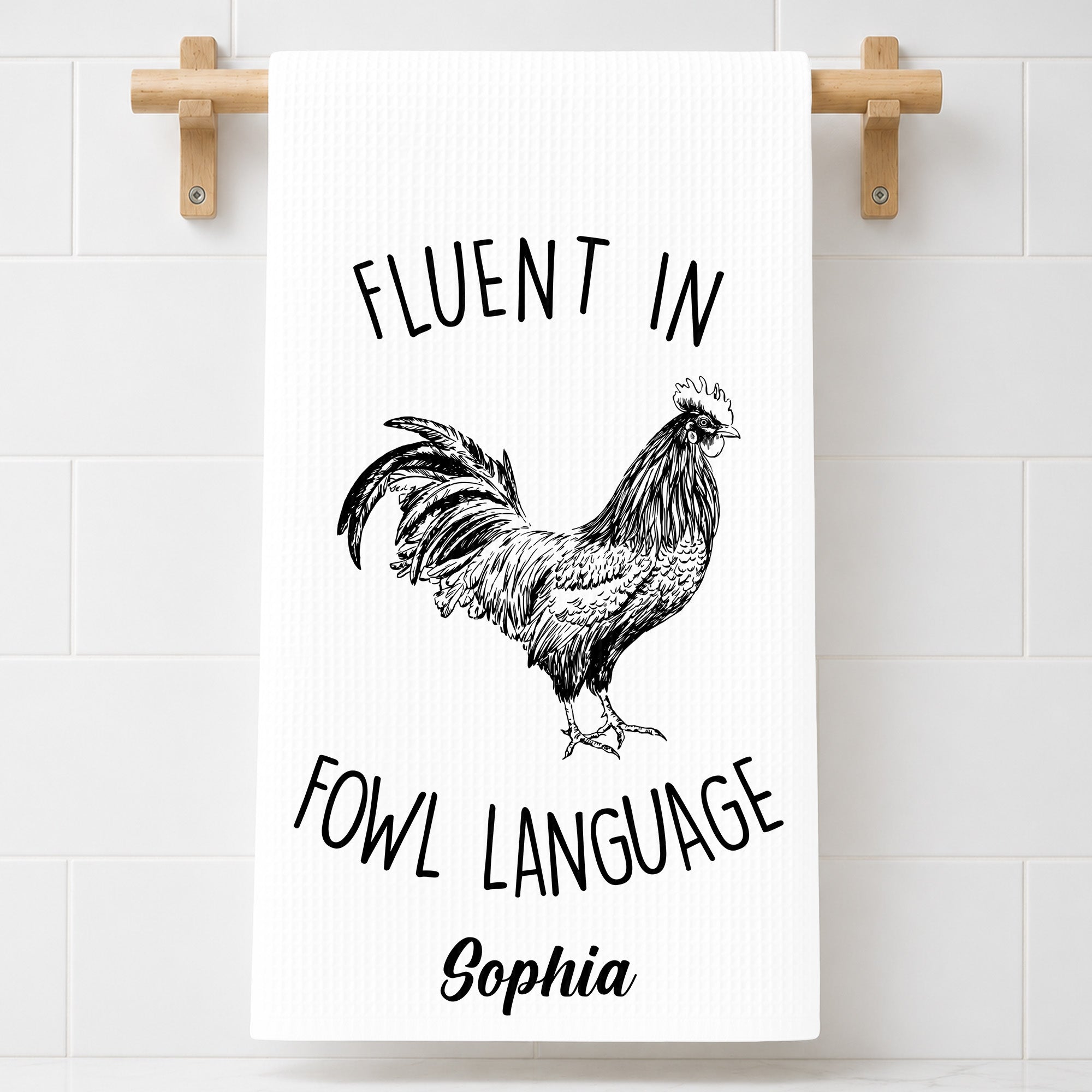 Personalized Chicken Towel Custom Name Gift for Farm Lovers