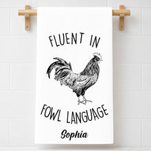 Load image into Gallery viewer, Personalized Chicken Towel Custom Name Gift for Farm Lovers

