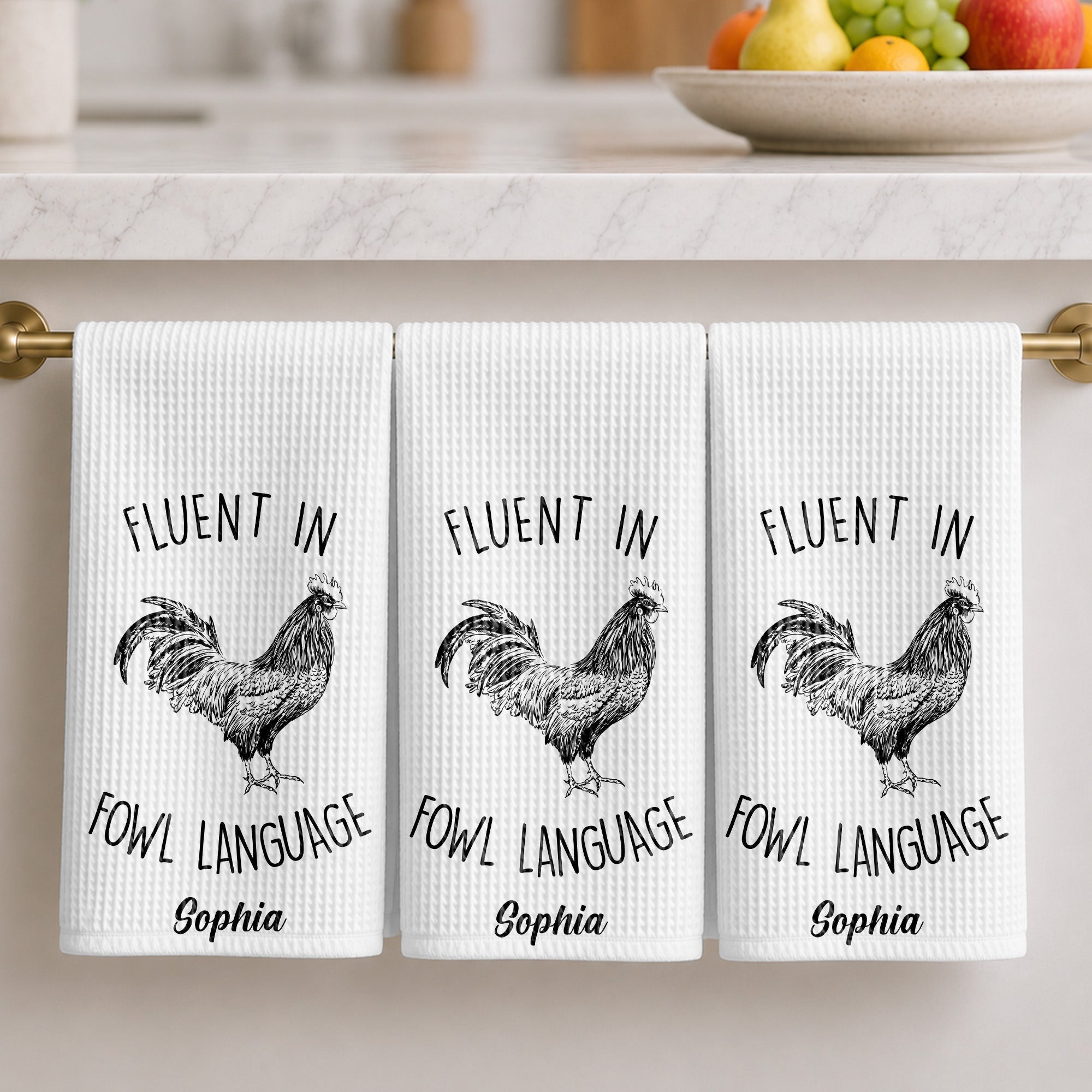 Personalized Chicken Towel Custom Name Gift for Farm Lovers