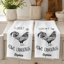 Load image into Gallery viewer, Personalized Chicken Towel Custom Name Gift for Farm Lovers
