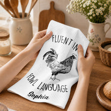 Load image into Gallery viewer, Personalized Chicken Towel Custom Name Gift for Farm Lovers
