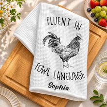 Load image into Gallery viewer, Personalized Chicken Towel Custom Name Gift for Farm Lovers
