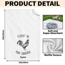 Load image into Gallery viewer, Personalized Chicken Towel Custom Name Gift for Farm Lovers
