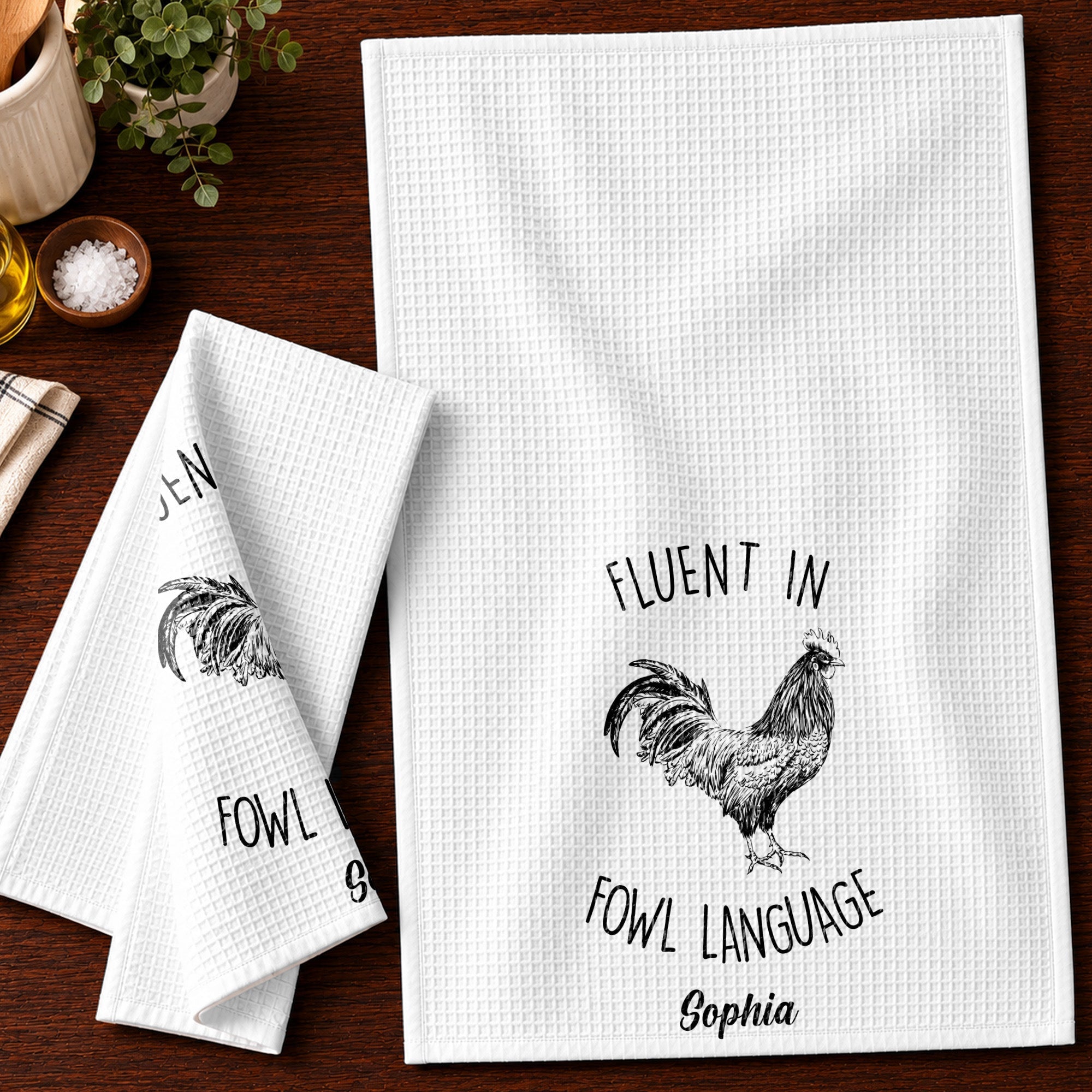 Personalized Chicken Towel Custom Name Gift for Farm Lovers