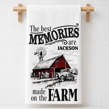 Load image into Gallery viewer, Personalized Farm Themed Kitchen Towel Custom Name Gift

