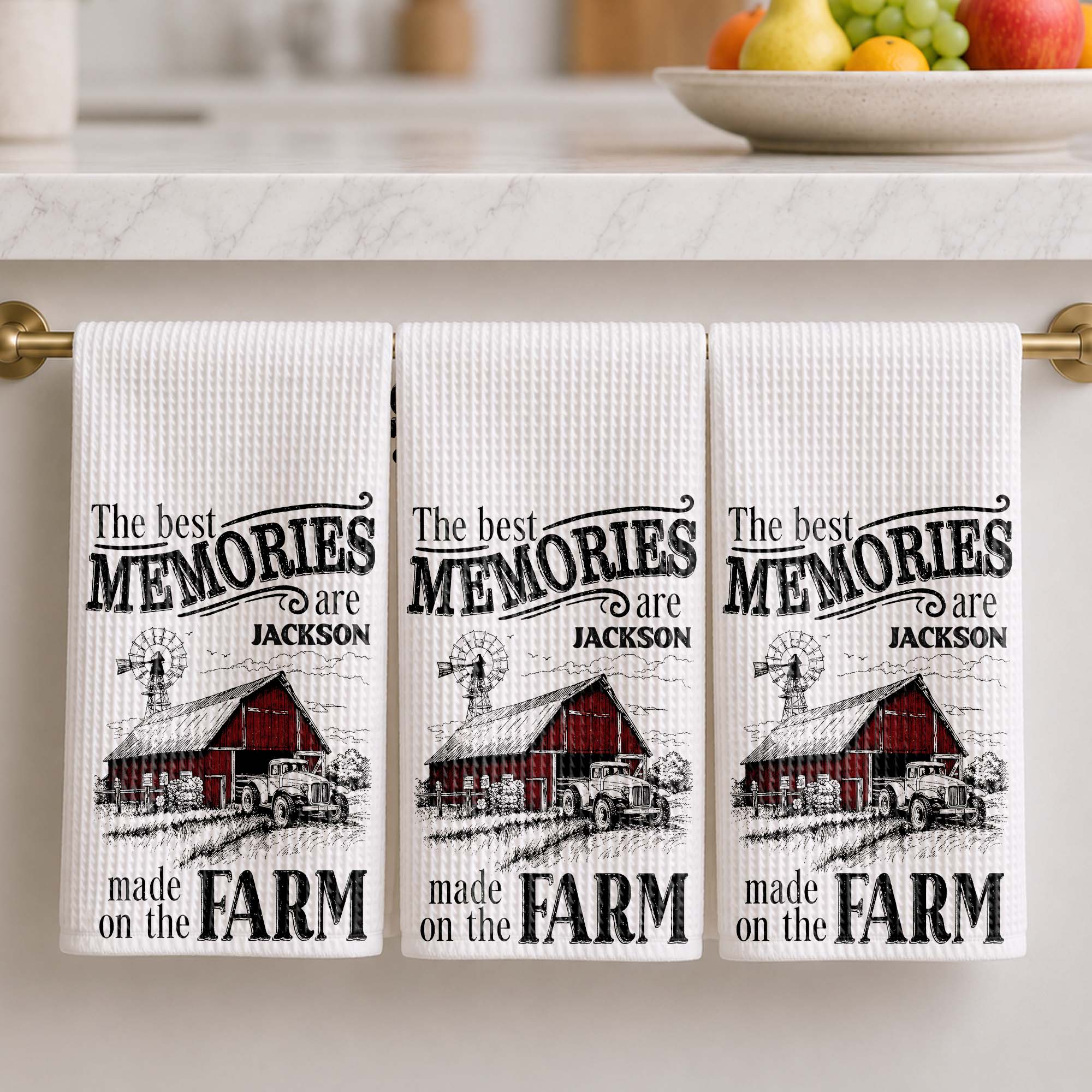 Personalized Farm Themed Kitchen Towel Custom Name Gift