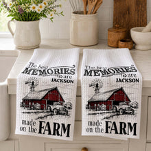 Load image into Gallery viewer, Personalized Farm Themed Kitchen Towel Custom Name Gift
