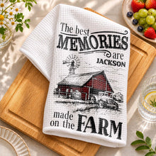 Load image into Gallery viewer, Personalized Farm Themed Kitchen Towel Custom Name Gift
