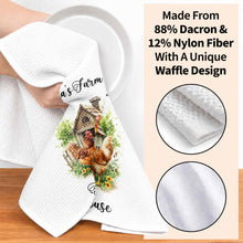 Load image into Gallery viewer, Personalized Farmhouse Kitchen Towel Custom Name Chickens Gift

