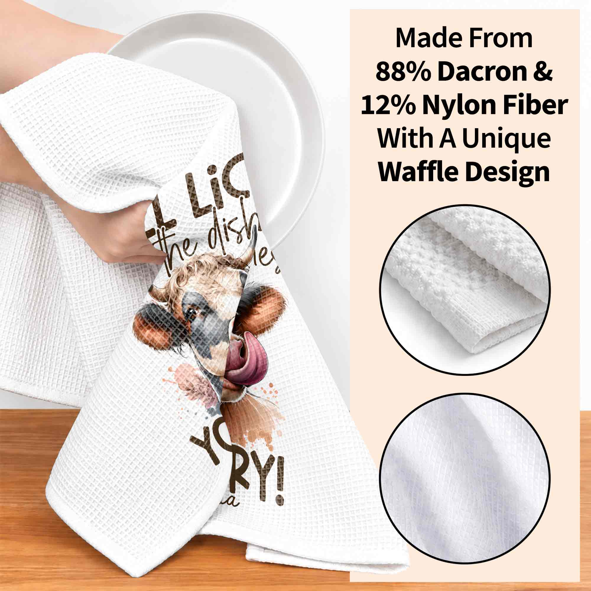 Personalized Kitchen Towel Funny Highland Cow Gift for Farm Lover