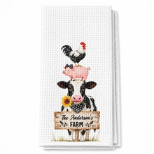 Load image into Gallery viewer, Personalized Farm Kitchen Towel Custom Family Name Gift
