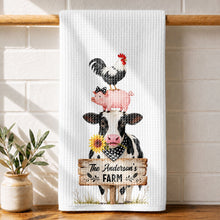 Load image into Gallery viewer, Personalized Farm Kitchen Towel Custom Family Name Gift

