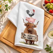 Load image into Gallery viewer, Personalized Farm Kitchen Towel Custom Family Name Gift
