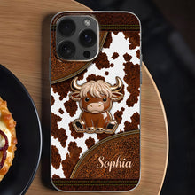 Load image into Gallery viewer, Personalized Clear Phone Case Cute Highland Cow Design Gift
