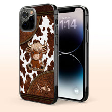 Load image into Gallery viewer, Personalized Clear Phone Case Cute Highland Cow Design Gift

