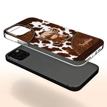 Load image into Gallery viewer, Personalized Clear Phone Case Cute Highland Cow Design Gift
