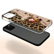 Load image into Gallery viewer, Personalized Clear Phone Case Highland Cow with Hearts Gift
