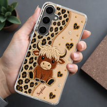 Load image into Gallery viewer, Personalized Highland Cow Clear Phone Case Custom Name Gift
