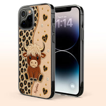 Load image into Gallery viewer, Personalized Highland Cow Clear Phone Case Custom Name Gift
