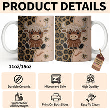 Load image into Gallery viewer, Personalized Highland Cow Coffee Mug Custom Name Gift for Cow Lovers
