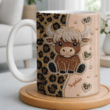 Load image into Gallery viewer, Personalized Highland Cow Coffee Mug Custom Name Gift for Cow Lovers
