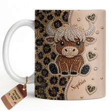 Load image into Gallery viewer, Personalized Highland Cow Coffee Mug Custom Name Gift for Cow Lovers
