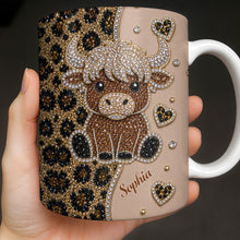 Load image into Gallery viewer, Personalized Highland Cow Coffee Mug Custom Name Gift for Cow Lovers
