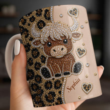 Load image into Gallery viewer, Personalized Highland Cow Coffee Mug Custom Name Gift for Cow Lovers
