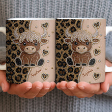 Load image into Gallery viewer, Personalized Highland Cow Coffee Mug Custom Name Gift for Cow Lovers
