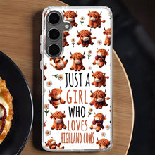 Load image into Gallery viewer, Personalized Clear Phone Case with Highland Cows and Flowers for Her
