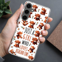 Load image into Gallery viewer, Personalized Clear Phone Case with Highland Cows and Flowers for Her
