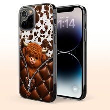 Load image into Gallery viewer, Personalized Clear Phone Case with Cute Highland Cow Design
