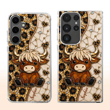 Load image into Gallery viewer, Personalized Clear Phone Case Cute Highland Cow Gift for Farm Lovers
