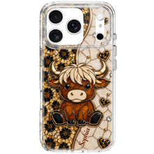 Load image into Gallery viewer, Personalized Clear Phone Case Cute Highland Cow Gift for Farm Lovers
