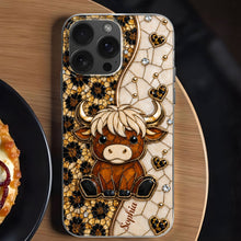 Load image into Gallery viewer, Personalized Clear Phone Case Cute Highland Cow Gift for Farm Lovers
