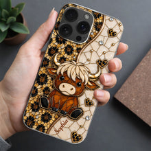 Load image into Gallery viewer, Personalized Clear Phone Case Cute Highland Cow Gift for Farm Lovers
