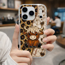 Load image into Gallery viewer, Personalized Clear Phone Case Cute Highland Cow Gift for Farm Lovers
