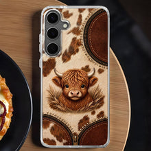 Load image into Gallery viewer, Personalized Clear Phone Case Highland Cow 3D Effect Gift
