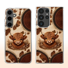 Load image into Gallery viewer, Personalized Clear Phone Case Highland Cow 3D Effect Gift
