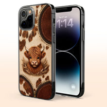 Load image into Gallery viewer, Personalized Clear Phone Case Highland Cow 3D Effect Gift
