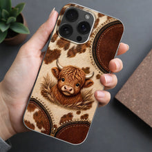 Load image into Gallery viewer, Personalized Clear Phone Case Highland Cow 3D Effect Gift
