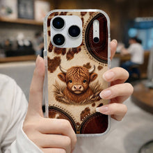 Load image into Gallery viewer, Personalized Clear Phone Case Highland Cow 3D Effect Gift
