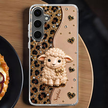 Load image into Gallery viewer, Personalized Cute Sheep Clear Phone Case Custom Name Gift

